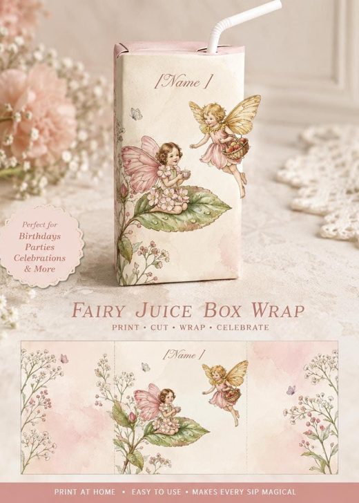 Fairy juice box wraps for a party