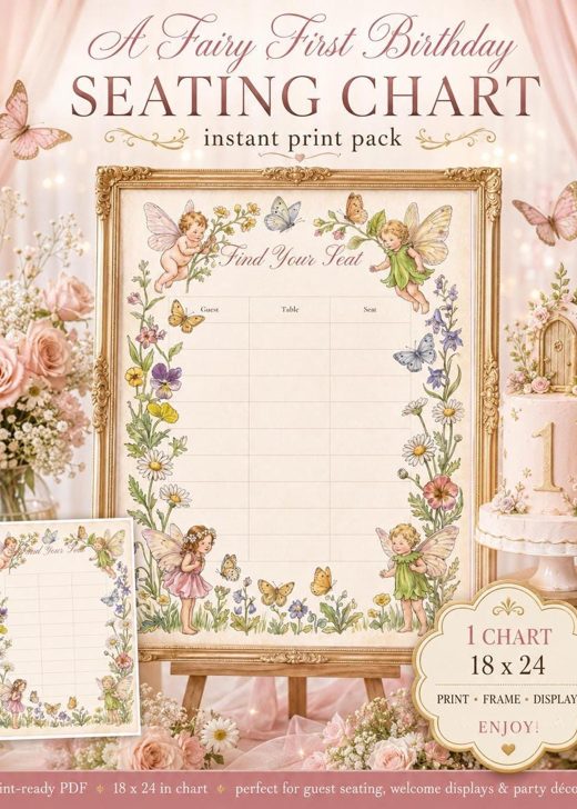 Fairy party seating chart sign