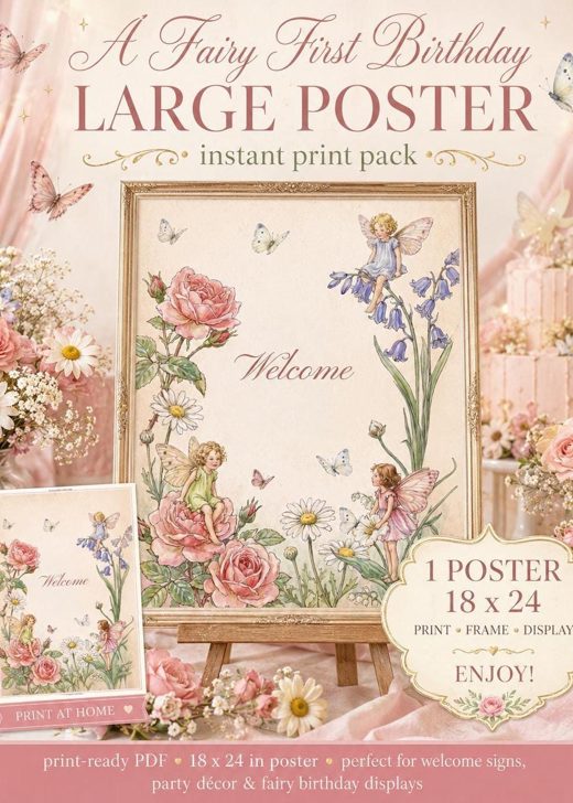 18 by 24 inch fairy welcome poster